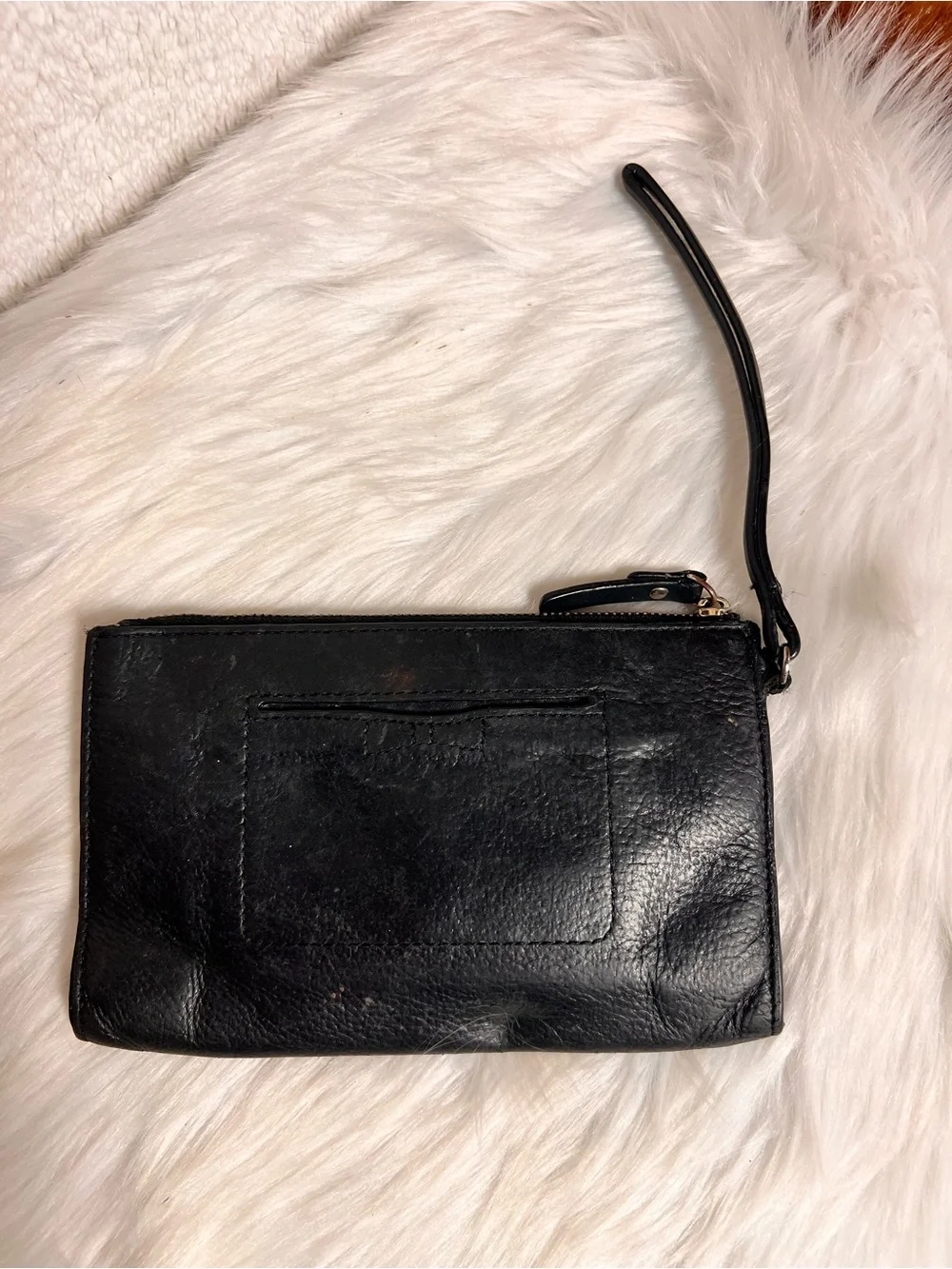 Kate Spade Black Leather Bow Wristlet